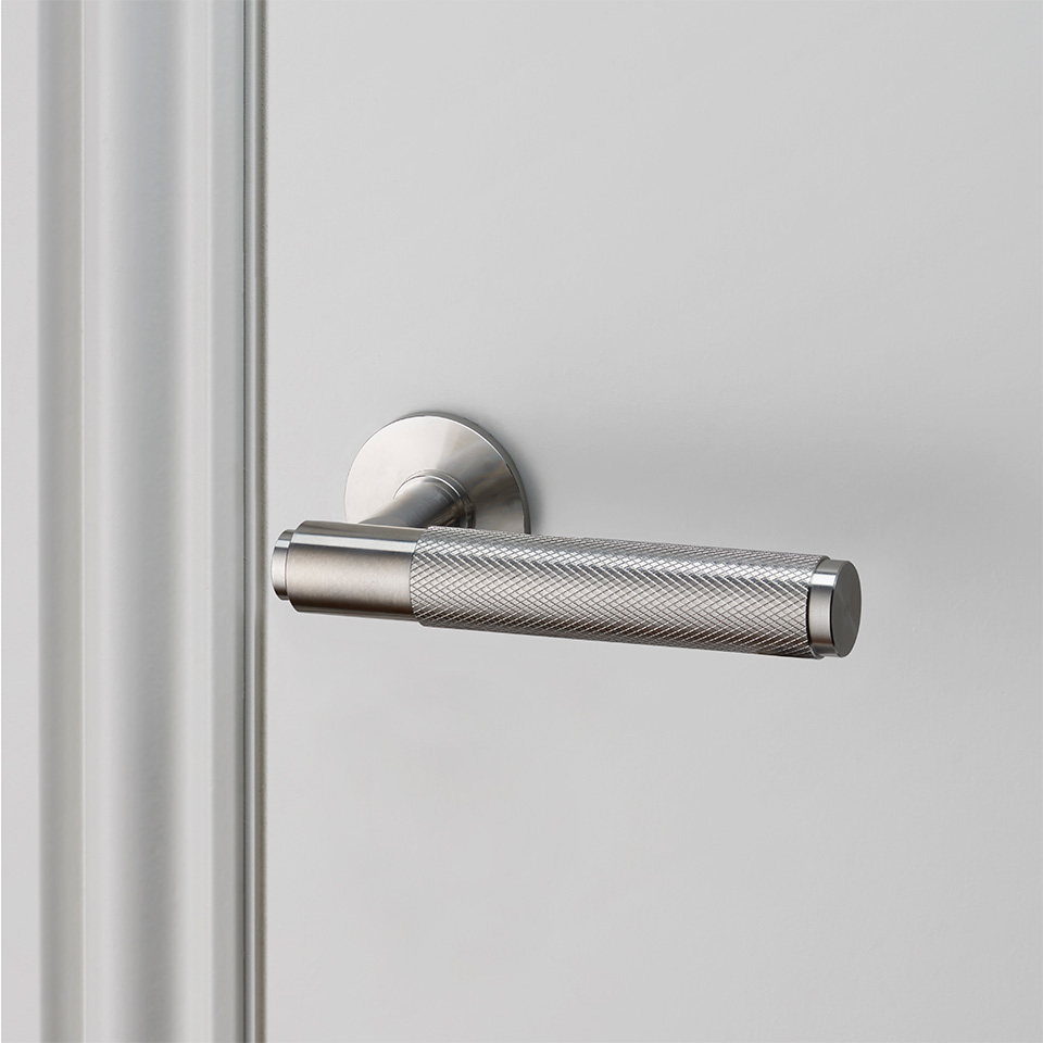 Buster Punch door lever handle steel UNSPRUNG high res sq 960x960px