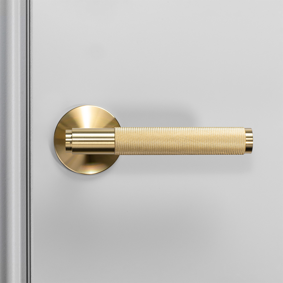 2. BusterPunch Door Handle Front Fixed Brass